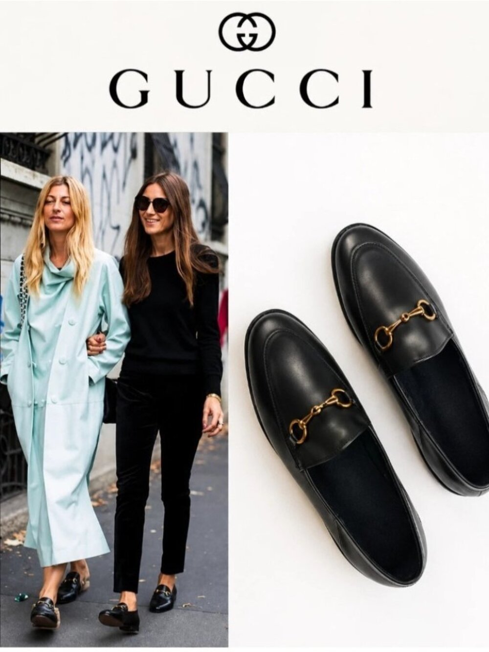 Gucci Vintage Black Leather Horsebit Loafers Gold Hardware Italy EU 39.5